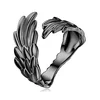 Inel reglabil din argint Black Guardian Feather picture - 2