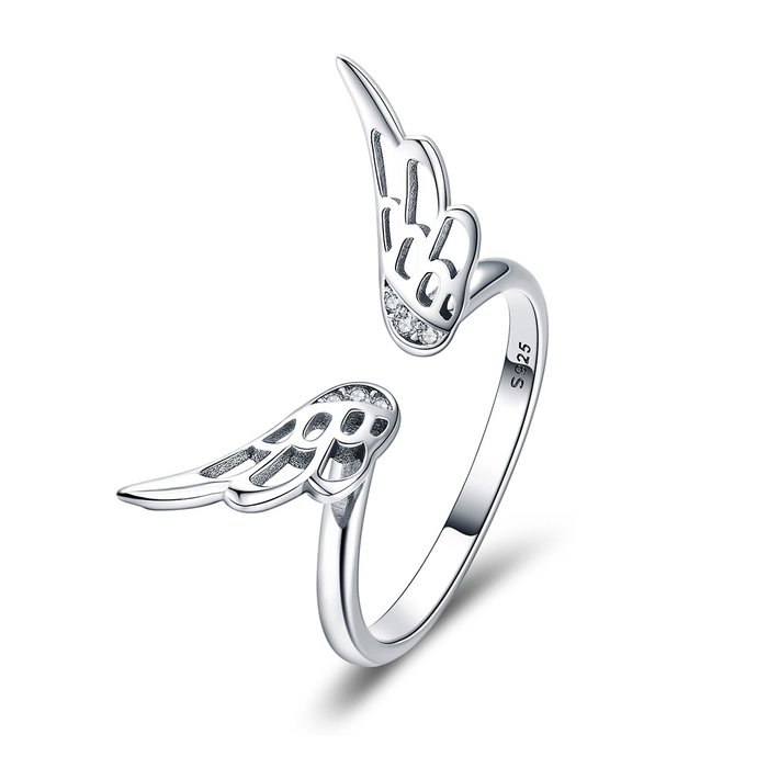Inel reglabil din argint silver angel wings