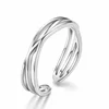 Inel reglabil din argint Silver Thin Ropes picture - 1