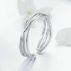 Inel reglabil din argint Silver Thin Ropes picture - 4