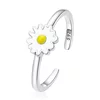 Inel reglabil din argint White Daisy Flower picture - 1
