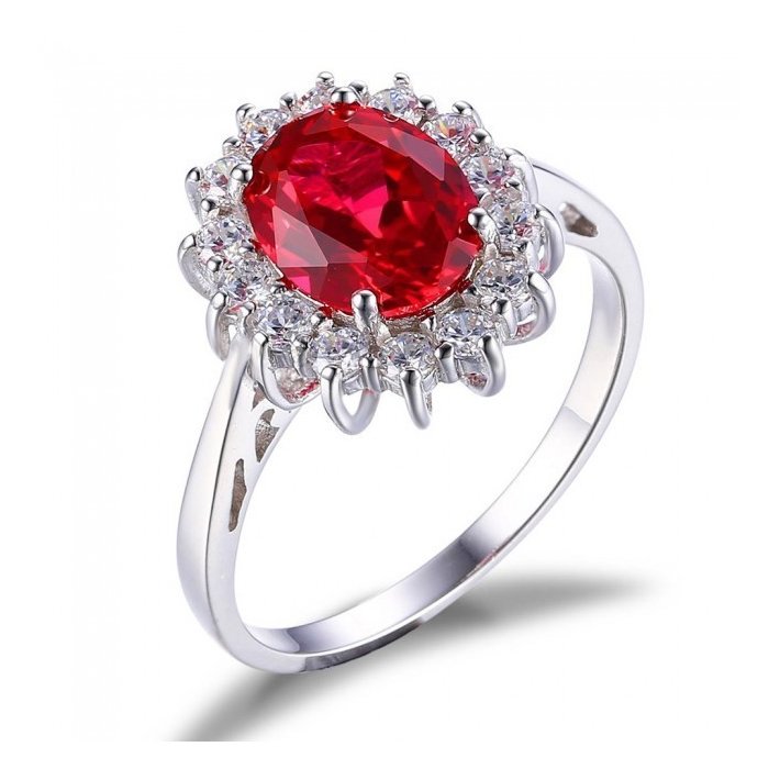 Inel din argint ruby princess crown drop