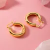 Cercei din argint Golden Thick Hoops picture - 2