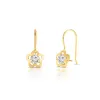 Cercei din aur 14K pentru copii Flower Hooks and Crystal picture - 1