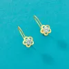 Cercei din aur 14K pentru copii Flower Hooks and Crystal picture - 3