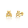 Cercei din aur 14K pentru copii Teddybear and Crystals picture - 1