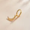 CERCEL din argint Golden Perforated Moon picture - 2