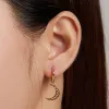 CERCEL din argint Golden Perforated Moon picture - 4