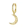 CERCEL din argint Golden Perforated Moon picture - 1