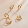 CERCEL din argint Golden Perforated Moon picture - 5