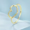 Inel din argint Big Golden Simple Heart picture - 4
