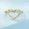 Inel din argint Big Golden Simple Heart picture - 2