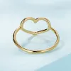 Inel din argint Big Golden Simple Heart picture - 3