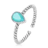 Inel reglabil din argint Waterdrop Turquoise picture - 1