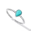 Inel reglabil din argint Waterdrop Turquoise picture - 3