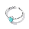 Inel reglabil din argint Waterdrop Turquoise picture - 5