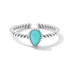Inel reglabil din argint Waterdrop Turquoise picture - 4
