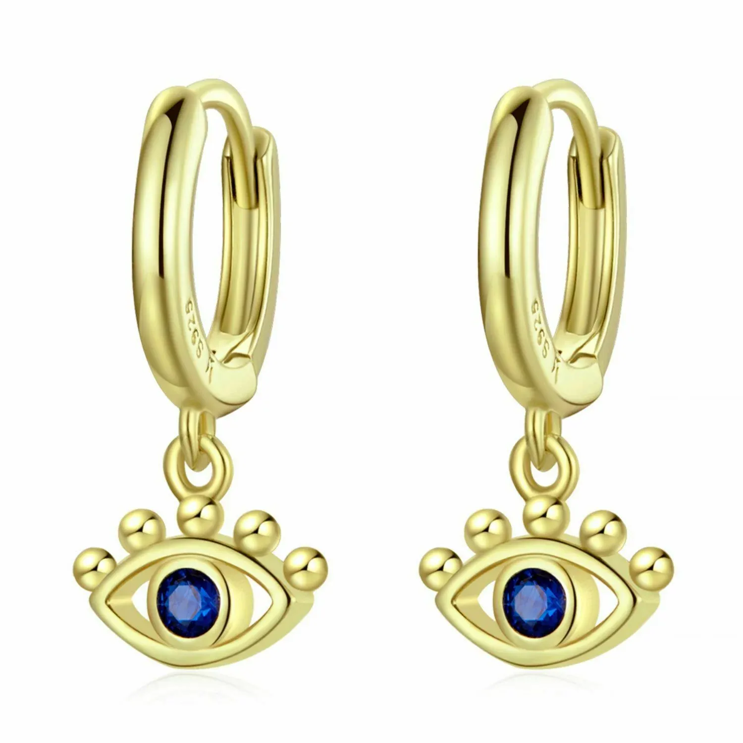 Cercei din argint Golden Blue Eyes
