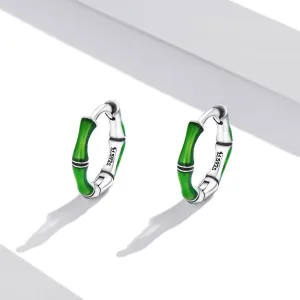 Cercei din argint Bamboo Shape
