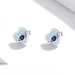 Cercei din argint Blue Eyed Hearts