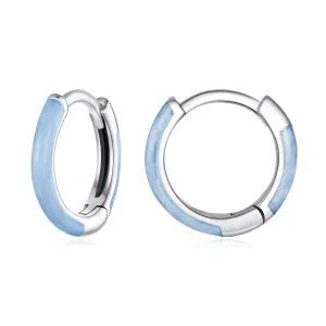 Cercei din argint Blue Hoops