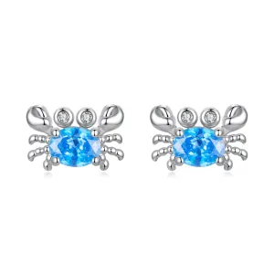 Cercei din argint Blue Little Crab