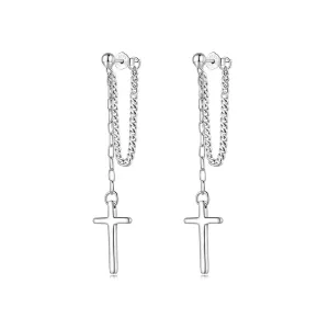 Cercei din argint Chained Cross