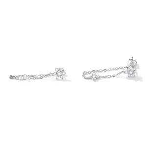 Cercei din argint Crystal Flowers