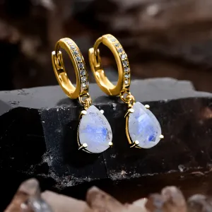 Cercei din argint Golden Elegant Moonstone Drop