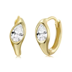 Cercei din argint Golden Hoops Crystal