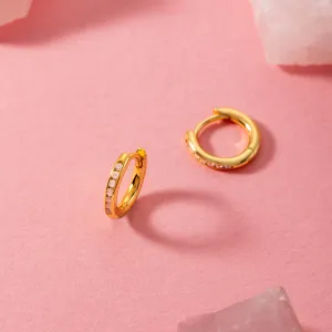 Cercei din argint Lovely Golden Hoops
