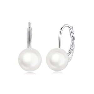 Cercei din argint Pearl Hoops