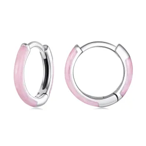 Cercei din argint Pink Hoops