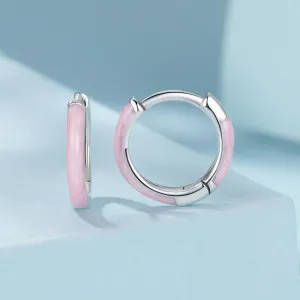 Cercei din argint Pink Hoops