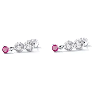 Cercei din argint Pink Stone