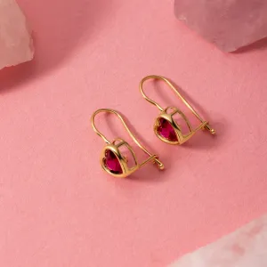 Cercei din aur 14K Big Hook Hearts
