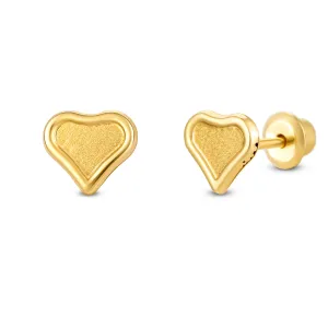 Cercei din aur 14K Contoured Heart