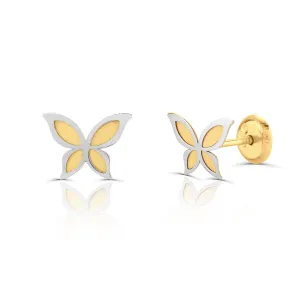 Cercei din aur 14K  pentru copii Butterflies