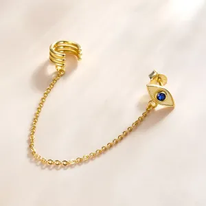CERCEL din argint Golden Chained Eye