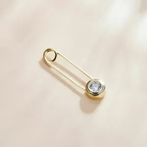 CERCEL din argint Golden Safety Crystal