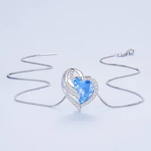 Colier reglabil din argint Blue Heart Wing