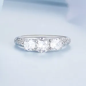 Inel din argint Big Sparkling Crystals