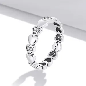 Inel din argint Circle of Hearts