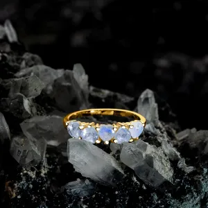 Inel din argint Golden Moonstone Imperial Hearts