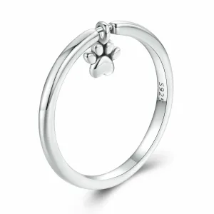 Inel din argint Puppy Feet Print