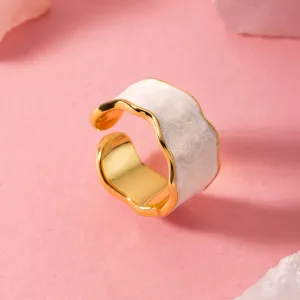 Inel din argint reglabil Golden Ivory Ring
