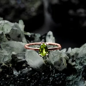 Inel din argint Rose Gold Serene Bliss Peridot