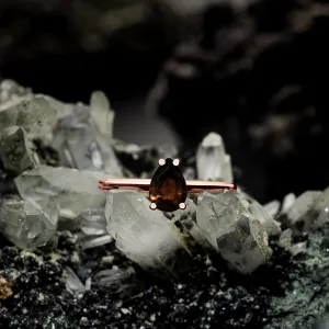 Inel din argint Rose Gold Serene Bliss Smoky Quartz