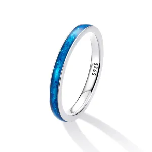 Inel din argint Simple Style Blue