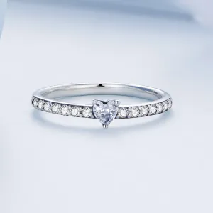 Inel din argint Small Crystal Heart